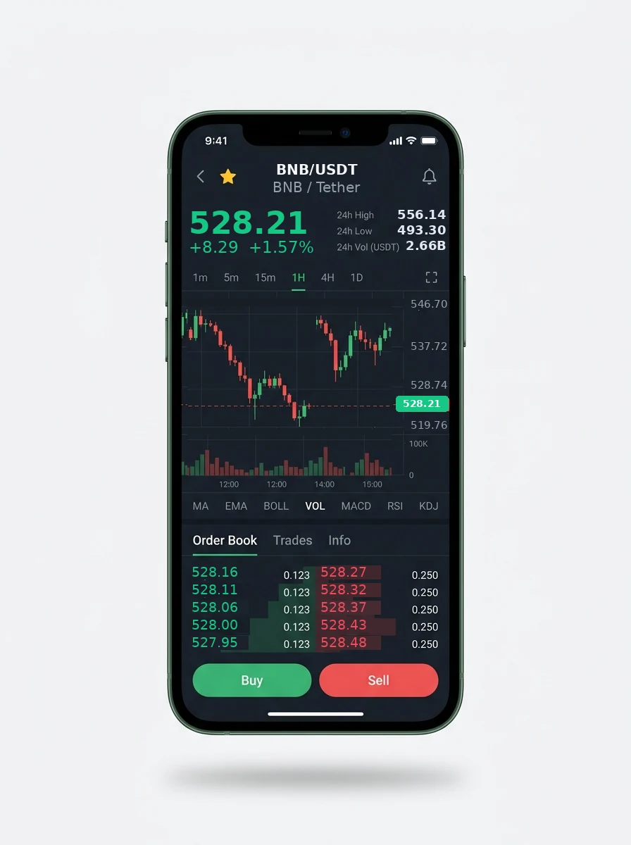 The same portfolio view on a phone screen